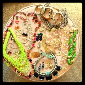 Jewelry- 8 Necklaces, 17 earring sets, 6 bracelets